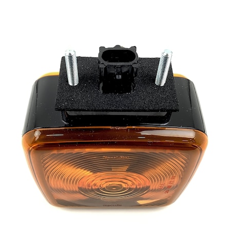 Truck-Lite Incandescent, Yellow Square, 1 Bulb, Dual Face, Vertical Mount, Side Marker, Pedestal Light, 2 5800AA